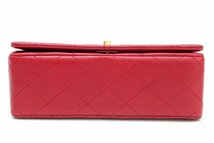 1B445☆シャネル CHANEL☆ ヴィンテージ ミニ マトラッセ チェーンショルダーバッグ ラムスキン 赤 美品 【ニューポーン】_画像4