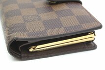 1B447☆LV ルイ・ヴィトン LOUIS VUITTON☆ がま口 2つ折り財布 ダミエ ポルトフォイユ ヴィエノワ N61674 良品 【ニューポーン】_画像5