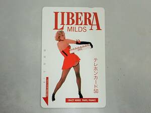 【未使用】 テレホンカード 女性モデル LIBERA MILD　 THE CRAZY HORSE PARIS FRANCE 50度数 テレカ/TE4-90