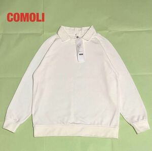 【新品】COMOLI　コモリ　襟付きスウェット　裏起毛　ラグランスリーブ　ユニセックス　タグ付き　定価26,000円+税　19AW　Q03-05008