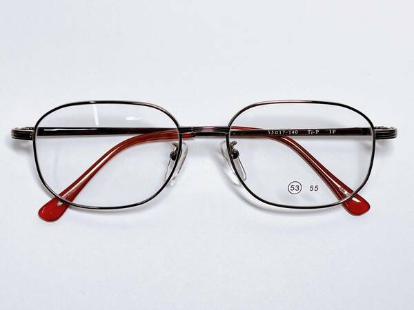 男性用 メガネ 軽量 チタン ★ ブラウン 茶色 IPメッキ ★ シンプル 眼鏡 メガネフレーム