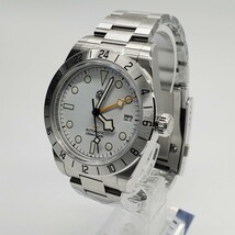 新品 自動巻 SanMartin サンマーティン ホワイト 白 NH34 GMT メンズ腕時計 機械式 高級_画像1