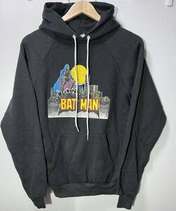 80s BATMAN ヴィンテージ プルオーバーパーカー 黒　M USA製 Hanes DC comics バットマン アメコミ Hooded Sweatshirt 