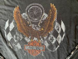 ハーレーダビッドソン　Harley-Davidson ロンT 長袖T ロングスリーブ　黒 ビンテージ バンド チョッパー　旧車　バイカー