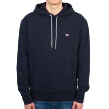 新品未使用 MAISON KITSUNE メゾンキツネ スウェット パーカー レディース メンズ プルオーバー トリコロール 長袖 トレーナー ネイビー S_画像1