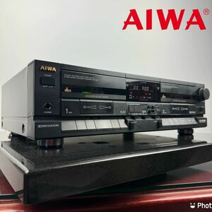 【希少/銘機】AIWA AD-WX808 ダブルカセットデッキ アイワ 音響 オーディオ ステレオ レトロ Wカセット オートリバース