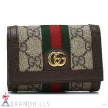 グッチ 財布 三つ折り レディース GGスプリーム オフディア ベージュ エボニー コンパクトウォレット 644334 GUCCI 未使用新品_画像2