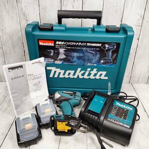 マキタ makita VD146DX 充電式インパクトドライバ ケース バッテリー２個付き 充電器 電動工具 稼動品 ドリル ドライバ 【15467