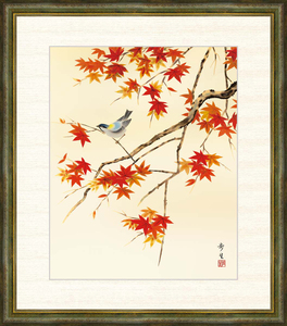 Art hand Auction 高精細デジタル版画 額装絵画 長江桂舟作 ｢紅葉｣ F8, 美術品, 版画, その他