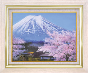 Art hand Auction Pintura al óleo, pintura de estilo occidental, pintura pintada a mano, Seleccionar arte (con marco), tamaño F6, Kaji Hideo, Monte Fuji con cerezos en flor en el pueblo 8116 F6 Marfil, Cuadro, Pintura al óleo, Naturaleza, Pintura de paisaje