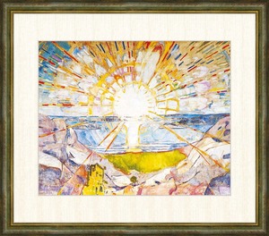 Art hand Auction 爱德华·蒙克 F8 的高清数字印刷装框绘画《太阳》, 艺术品, 打印, 其他的