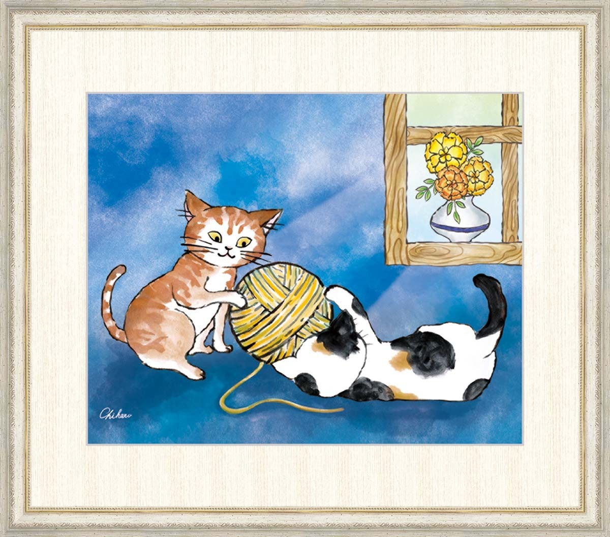 Hochauflösender Digitaldruck, gerahmtes Gemälde, Gesunde Katze von Chiharu, F8, Kunstwerk, Drucke, Andere