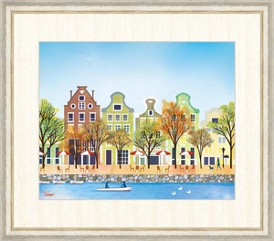 Art hand Auction 横田智弘 F8 高清数码印刷装框绘画《和平的城市景观》, 艺术品, 打印, 其他的