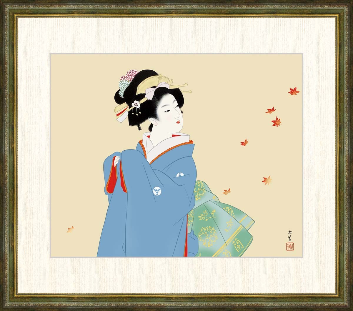 Картина высокого разрешения в рамке с цифровой печатью «Глубокая осень» от Shoen Uemura F8, произведение искусства, Распечатать, другие