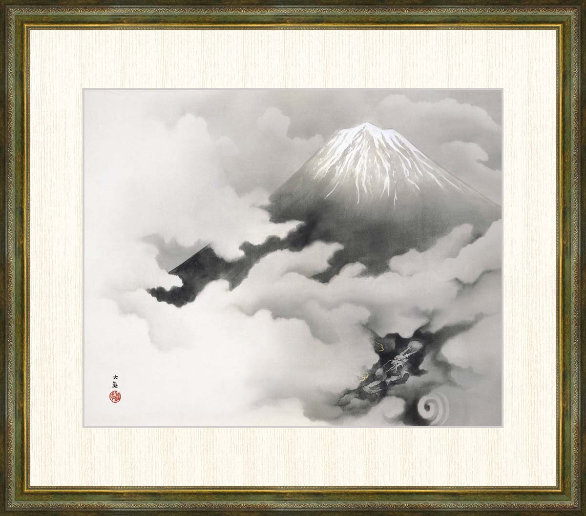 고화질 디지털 인쇄, 액자 그림, 요코야마 다이칸(Yokoyama Taikan)의 용의 도약(Dragon Leaping), F8, 삽화, 인쇄물, 다른 사람