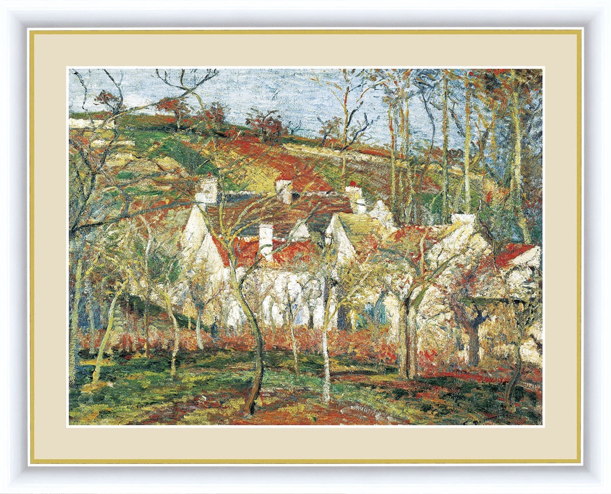 Hochauflösende Digitaldrucke Gerahmte Gemälde Meisterwerke aus aller Welt Camille Pissarro Das Rote Dach, Wintereffekt F6, Kunstwerk, Malerei, Andere