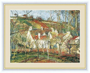 高精細デジタル版画 額装絵画 世界の名画 カミーユ・ピサロ 「赤い屋根、冬の効果」 F6