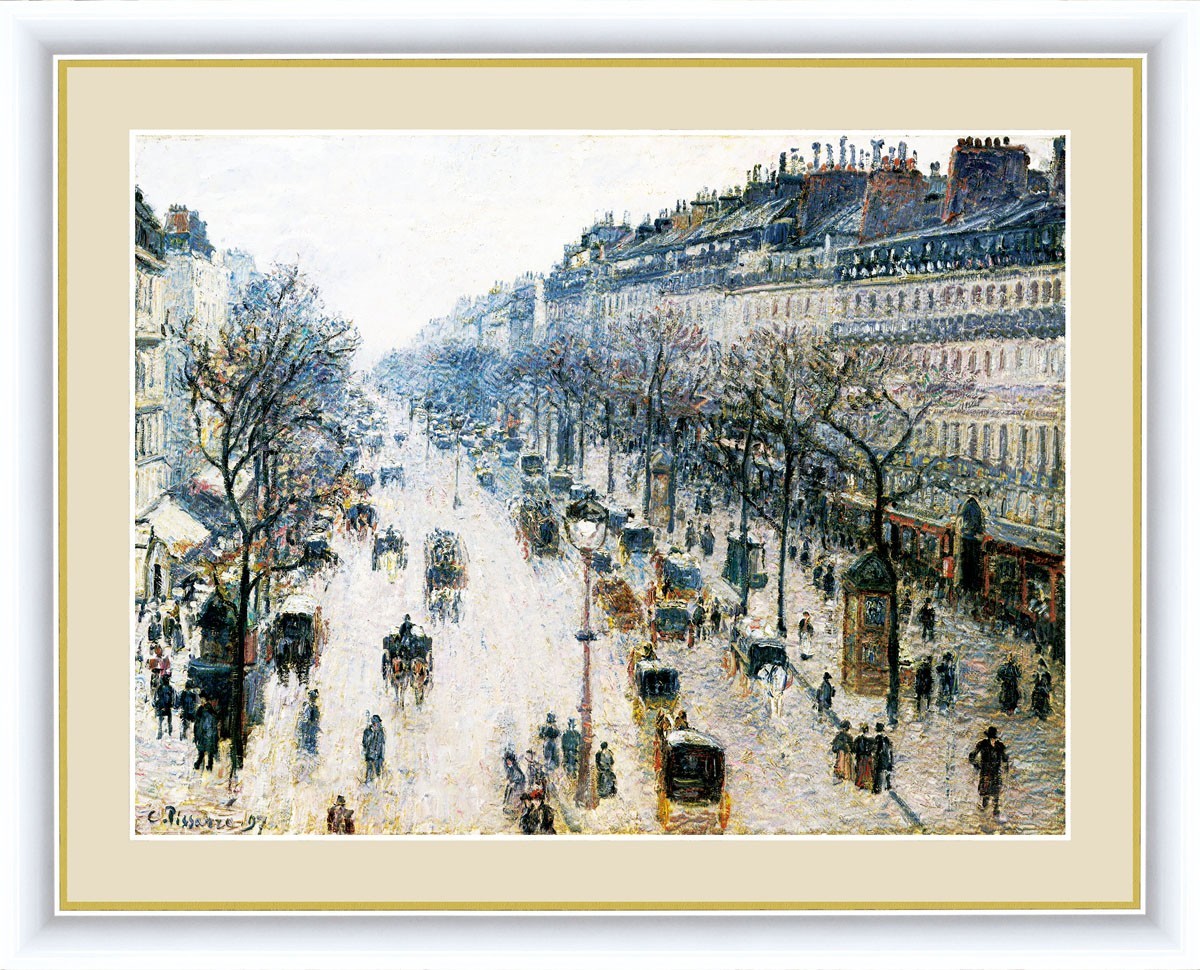 Impressions numériques haute définition, peintures encadrées, chefs-d'œuvre du monde, Camille Pissarro, Boulevard Montmartre, Matin d'hiver F6, Ouvrages d'art, Peinture, autres