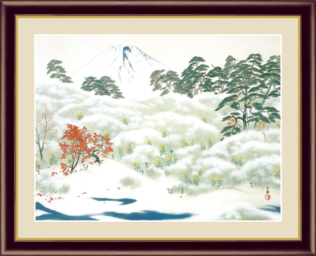 고화질 디지털 인쇄, 액자 그림, 일본의 걸작, 요코야마 다이칸, 신성한 산의 네 가지 경치, 가을 F4, 삽화, 인쇄물, 다른 사람