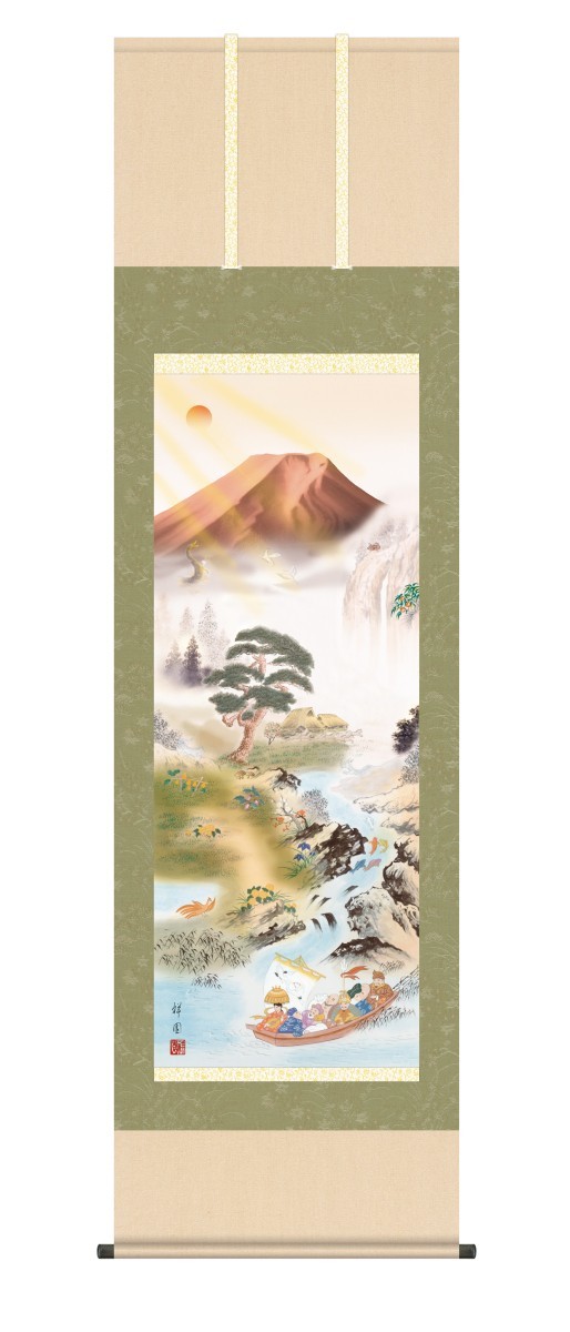 幛, 高清美术绘画, 纯日式挂轴, 祝你好運绘画, 山本翔元 开运全图 130cm x 130cm, 缟玛瑙风铃, 驱虫香服务, 绘画, 日本画, 景观, 风与月