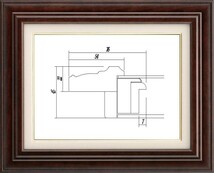 油絵用 額縁 木製フレーム アクリル付 7741 サイズ F4号 シタン_画像1