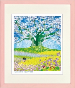 Art hand Auction Giclée-Druck, gerahmtes Gemälde Tatsunoko Productions Hari Tatsuo Insect Story Orphan Hatch Lila Blumen umgeben eine große, in Viertel geschnittene Kirschblüte, Kunstwerk, drucken, Andere