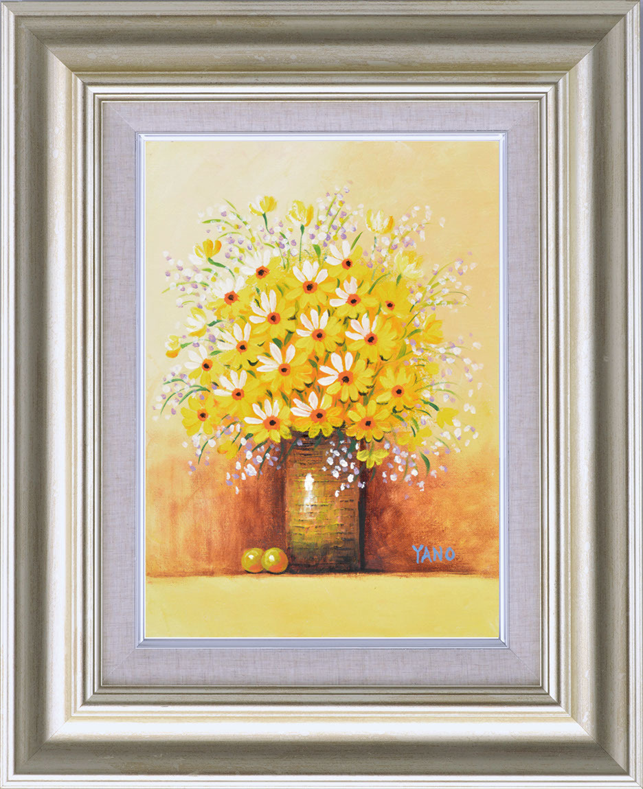Oil painting, Western painting, hand-painted painting, Select Art (with frame), size F4, Keiko Yano, Yellow Flower, 8117, F4, Silver, Painting, Oil painting, Still life