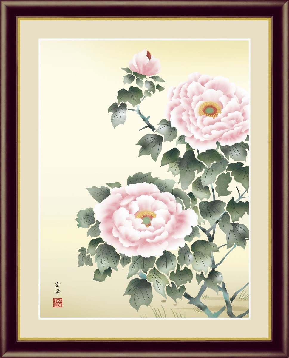 Impresión digital de alta definición, pintura enmarcada, pintura japonesa, pintura de flores y pájaros, decoración durante todo el año, Fukihana F4 de Genyo Kondo, obra de arte, imprimir, otros