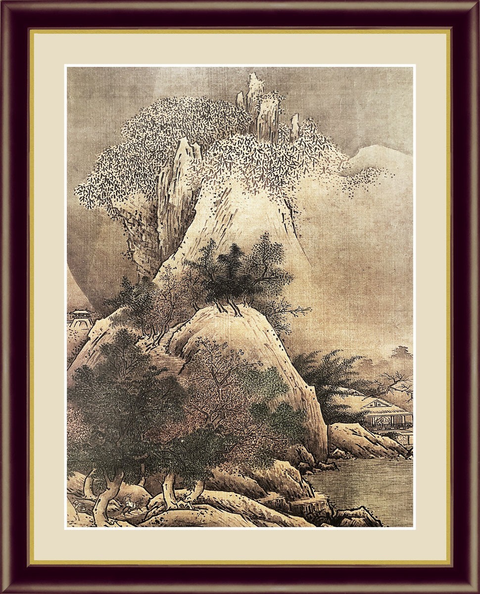 High-definition digital print, framed painting, Japanese masterpiece, Sesshu Four Seasons Landscape (Winter) F6, Artwork, Prints, others
