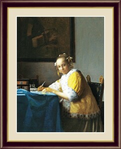 高精細デジタル版画 額装絵画 世界の名画 ヨハネス・フェルメール 「手紙を書く女」 F4