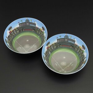 ●502131 未使用品 阪神コンテンツリンク「阪神甲子園球場」イラスト メラミンボウル 野球 関西 グッズ タイガース ファン スタジアム