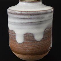 ◎476112 【SALE♪】 美品 萩焼 金子信彦 城山窯 茶入 肩衡茶入窯 在銘 陶器蓋 茶道具 煎茶道具_画像4