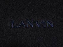 新品未使用 ドイツ製 LANVIN CASHMERE ランバン 高級カシミヤ100％ フリンジマフラー ヘリンボーン ネイビー 紳士 ふわとろの肌触り 秋冬物_画像4