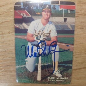 希少　世界４枚限定　マーク・マグワイア　直筆サイン入りカード　マザーズクッキー野球カード 1988年当時物 Mothers Cookies Mark McGwire