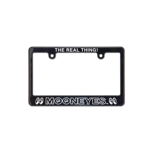 送料200円　MOONEYES THE REAL THING! ライセンス プレート フレーム for モーターサイクル ブラック【for 126cc UP】 [MG130MMO]