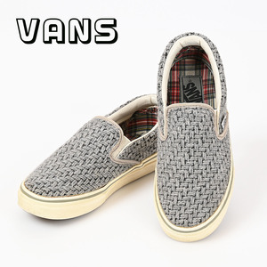 227-12◆VANS/バンズ V98CL COWICHAN2 525846-0003 ニットスニーカー グレー 23.5cm スリッポン ローカットシューズ レディースシューズ