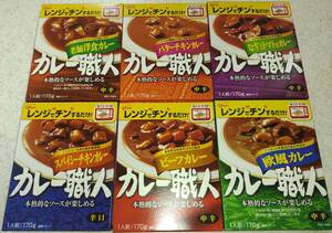 カレー職人 本格的なソースが楽しめる 中辛5袋＋辛口1袋　合計6食セット レトルトカレー グリコ　保存食 ストック食品　送料無料 レンチン