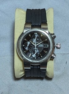 【稼働中】ORIS オリス 7521-44 クロノグラフ SS ブラック文字盤 自動巻き ジャンク品