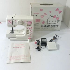 HELLO KITTY コンパクト ミシン 525　KT-W JANOME ジャノメ 通電確認済み AAL1220大2901/0126