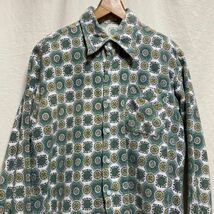 オールド　プリントネル　パジャマシャツ　80s 90s 古着　ヴィンテージ　中国製　スリーピングシャツ　総柄　長袖シャツ_画像1