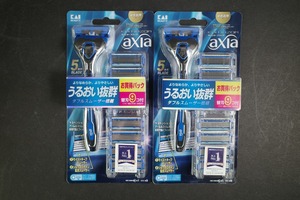 未使用　2個セット 貝印 KAI　カイレザー アクシア ホルダー1本+替刃9コ付 お買得パック AX-9BS RAZOR axia 5枚刃 ＢＬＡＤＥ