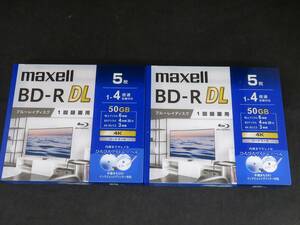 未使用 maxell 録画用ブルーレイディスク BD-R DL 4倍速 5枚組 BRV50WPG.5S　2個セット　*011524