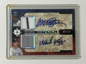 2005 ultimate collection dual materials signature ryne sandberg wade boggs auto /10 autograph upper deck topps サンドバーグ サイン