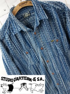  rare XXL 44 STUDIO DARTISAN 5606 spool dyeing ... shirt stereo . Dio daruchi The n knitting indigo daruchi The n
