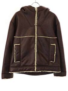 Supreme シュプリーム 23AW Faux Shearling Hooded Jacket フェイク シアリングムートンジャケット ブラウン S IT07HV3JXOZ4