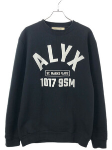 1017 ALYX 9SM アリクス ST.MARKS PLACE 刺繍プリントスウェットトレーナー ブラック L ITJM2R6KT4KQ