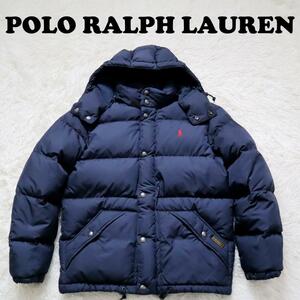 【極美品】ポロラルフローレン/POLO RALPH LAUREN ダウンジャケット フード脱着可 2way ポニーロゴ刺繍 フルボリューム 肉厚