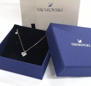 新品同様 未使用 スワロフスキー SWAROVSKI ネックレス 宝石モチーフ シルバーカラー 送料380円