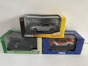 ⑬t466◆EBBRO エブロ◆1/43 ミニカー 模型 NISSAN SKYLINE GT-R R33/R34 V-SPECⅡ/ARTAZEXEL NISMO GT-R 3点セット 保管品