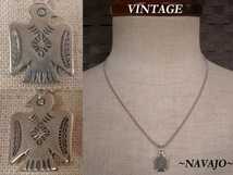 VINTAGE ナバホ NAVAJO サンダーバード silver ネックレス USA製 ビンテージ Fred Harvey インディアン ジュエリ RRL ゴローズ HOPI モデル_画像2